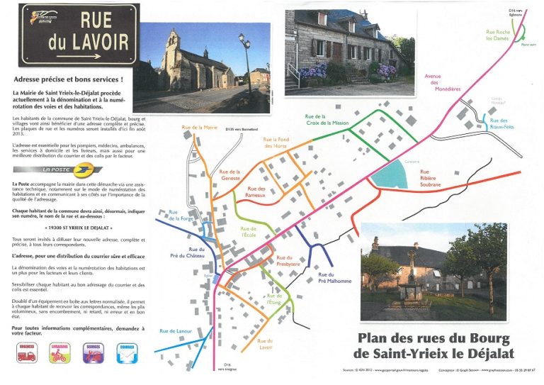 Plan Des Rues Du Bourg De La Commune Commune De Saint Yrieix Le Dejalat